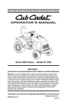 Cub Cadet CC 2025 Operator`s manual
