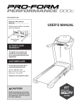 ProForm 600 S Treadmill Specifications