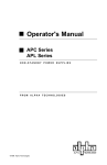 Alpha Technologies APX Series Operator`s manual