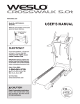 Weslo Crosswalk 5.0t User`s manual