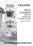 Crock-Pot CKCPRC6040 Instruction manual