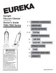 Eureka 7600 series Specifications