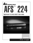 dbx AFS224 Owner`s manual