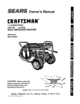 Craftsman HIGH PRESSURE WASHER 580.76225 Owner`s manual
