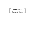 Model 103T Owner`s Guide
