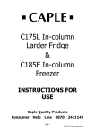 Caple C185F User manual