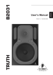 Behringer TRUTH B2031P User`s manual