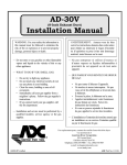 ADC AD-30V Installation manual