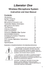 Williams Sound Liberator One User manual