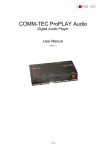 Comm-Tec ProPLAY HD User manual