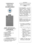 Controlled Energy AQUASTAR 240 FX Owner`s manual