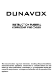 Dunavox COMPRESSOR WINE COOLER Instruction manual