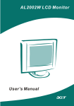 Acer AL2002W User`s manual