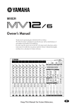 Yamaha MV12/6 Owner`s manual