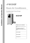 Eco Air ECO15P Instruction manual