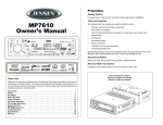 Audiovox MP7610 Owner`s manual