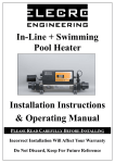 In-Line + Swimming Pool Heater Installation Instructions