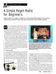 A Simple Regen Radio for Beginners