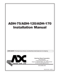 American Dryer Corp. ADH-75 Installation manual