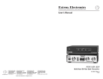 Extron electronics Multi-Rate SDI Fiber Optic Transceiver FOX HD-SDI User`s manual