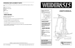 Weider WEEVSY87210 User`s manual