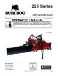 Bush Hog 225 Operator`s manual