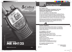 Cobra Marine MR HH125 Owner`s manual