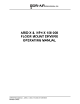 Dri-Air Industries HP4-X 300 Operating instructions