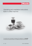 Miele Coffee System Operating instructions