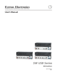 Extron electronics SW USB Series Operating instructions