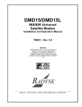 Radyne DMD15 Operating instructions