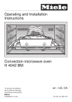 Miele Microwave Oven Operating instructions