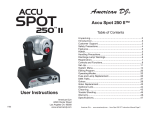 American DJ Accu Spot 250 II Specifications