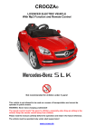 Rastar Baby Mercedes-Benz SLK Specifications