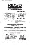 RIDGID WD4550 Owner`s manual