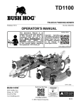 Bush Hog TD-1100 Operator`s manual