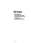 Dolby Laboratories 430 Operating instructions
