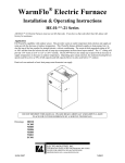 WarmFlo HE-A-**-21 Series Operating instructions