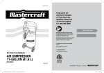 MasterCraft 2-GALLON (7.6 L)AIR COMPRESSOR Instruction manual