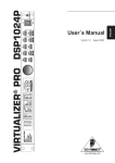 Behringer Virtualizer Pro DSP1024P User`s manual