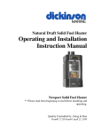 Dickinson Newport Solid Fuel Heater Instruction manual