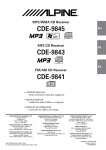 Alpine 9843 - CDE Radio / CD Owner`s manual