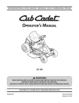 Cub Cadet CC 30 Operator`s manual