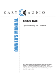 Cary Audio Design DAC-100t Owner`s manual