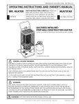 Mr. Heater HS125NG Operating instructions