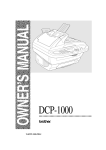Brother DCP-1000 Owner`s manual