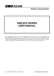 Adam Equipment ABK Series User manual