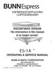 Bunn ES-1A Service manual