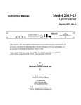 Cross Technologies 2015-25 Instruction manual