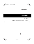 Radio Shack TAD-739 Owner`s manual